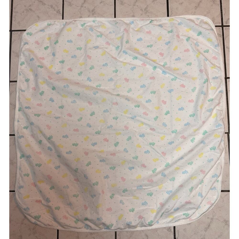 Vintage Mothercate 100% Cotton Receiving Blanket - 1984 -USA - Bunnies